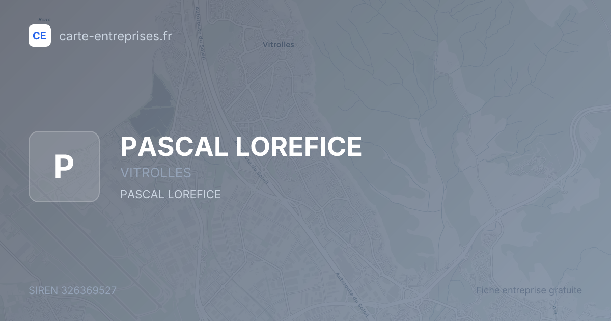 PASCAL LOREFICE — 326369527 — fiche entreprise