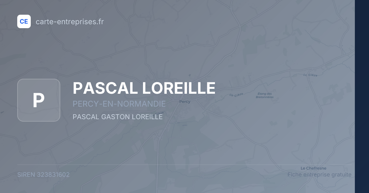 PASCAL LOREILLE — 323831602 — fiche entreprise
