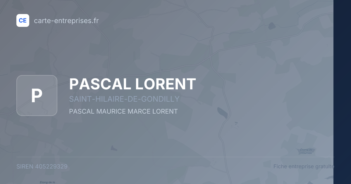 PASCAL LORENT — 405229329 — fiche entreprise