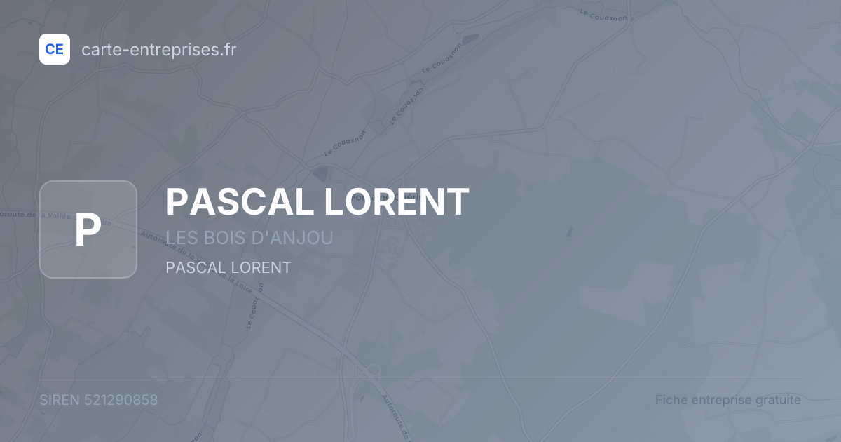 PASCAL LORENT — 521290858 — fiche entreprise