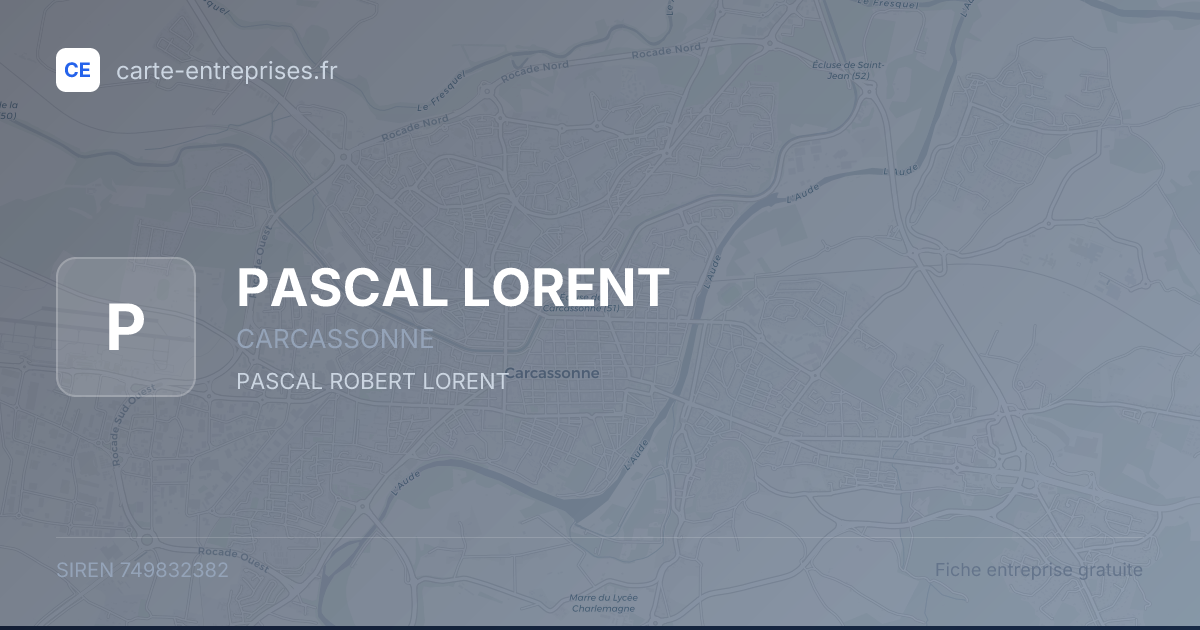 PASCAL LORENT — 749832382 — fiche entreprise