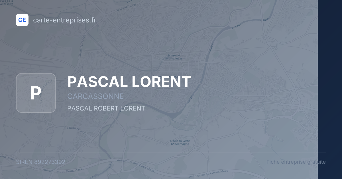 PASCAL LORENT — 892273392 — fiche entreprise