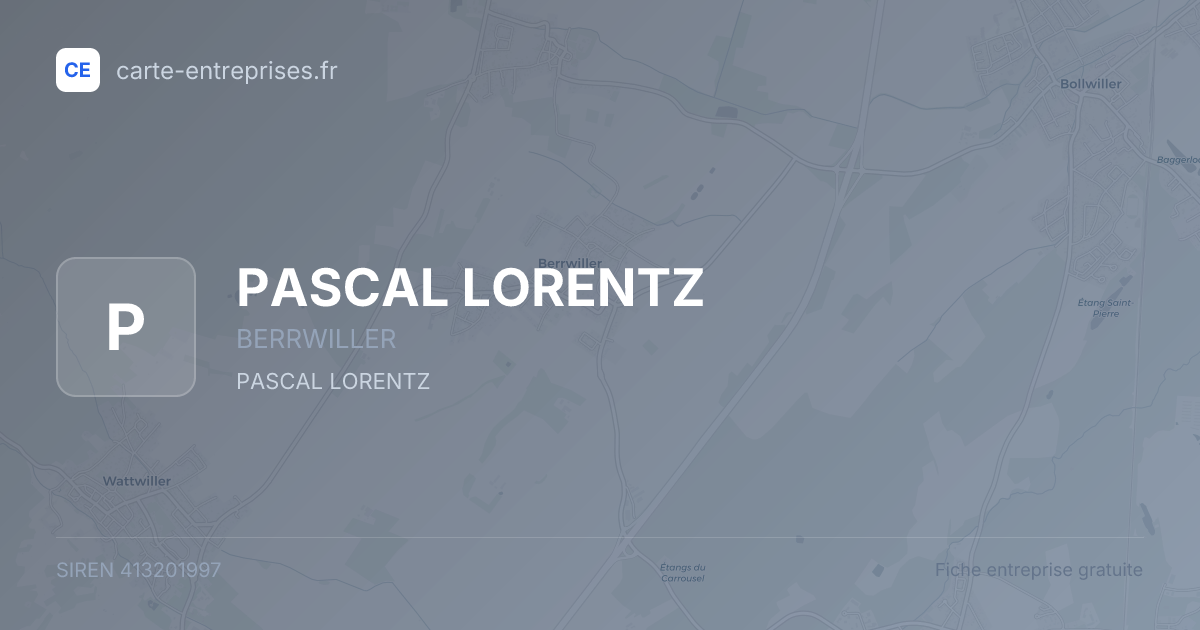 PASCAL LORENTZ — 413201997 — fiche entreprise