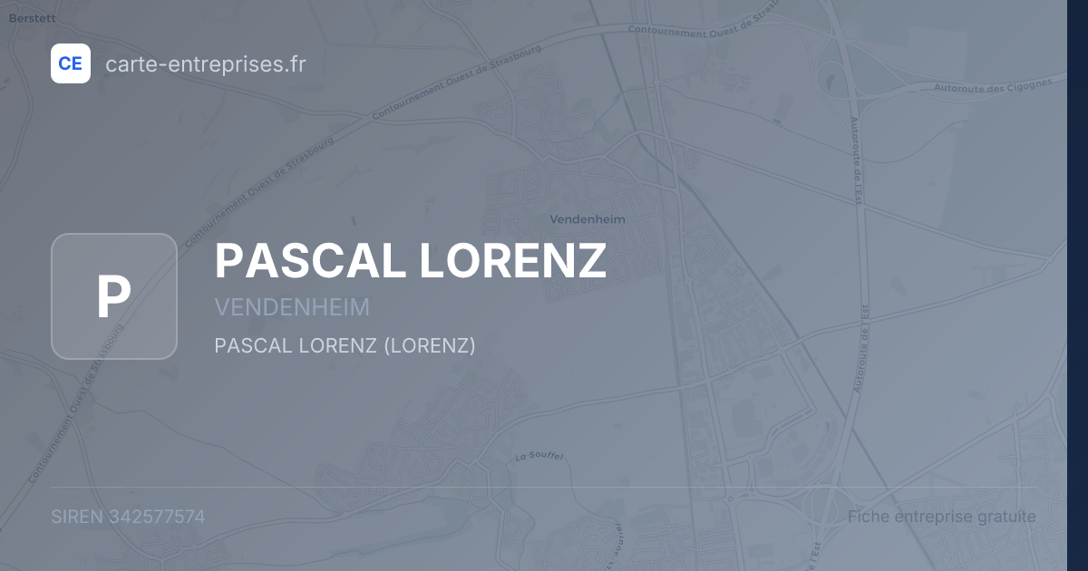 PASCAL LORENZ — 342577574 — fiche entreprise