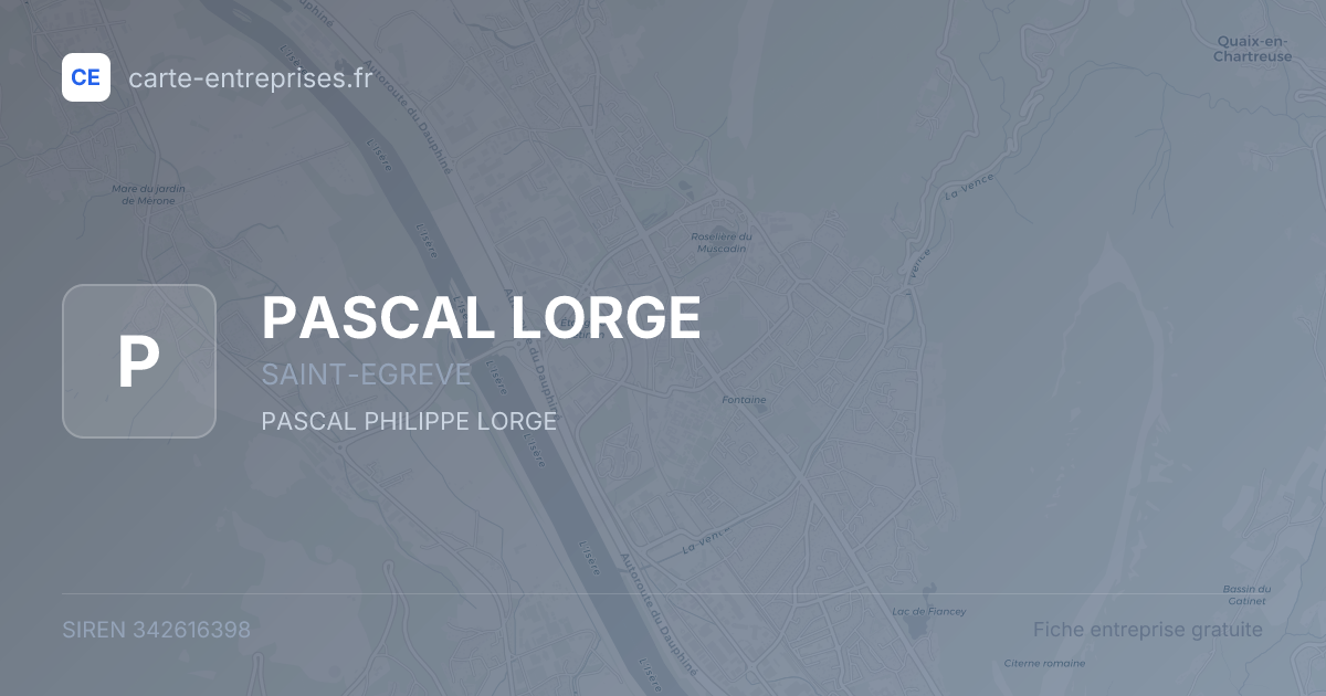PASCAL LORGE — 342616398 — fiche entreprise