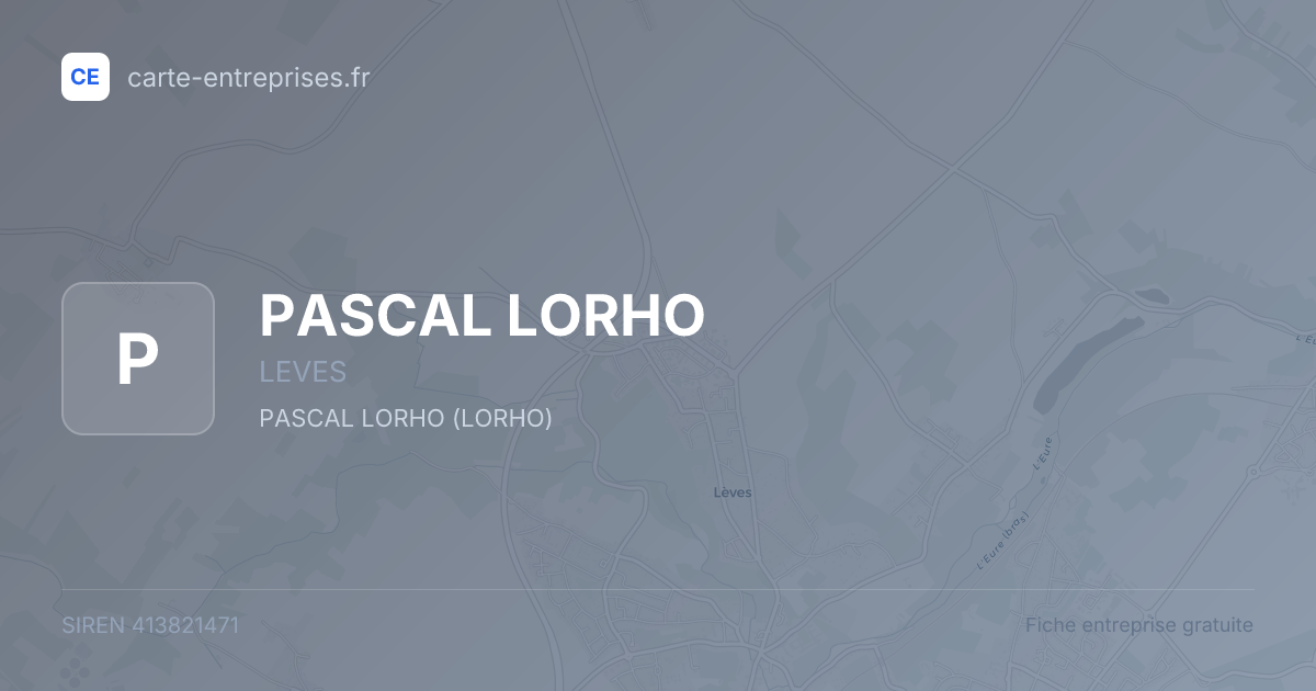 PASCAL LORHO — 413821471 — fiche entreprise