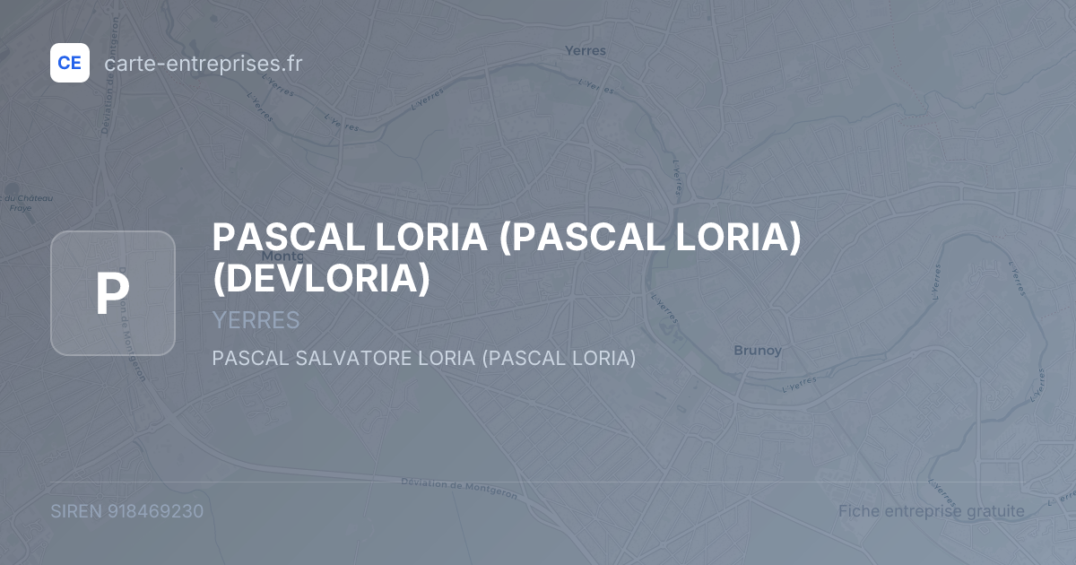 PASCAL LORIA (PASCAL LORIA) (DEVLORIA) — 918469230 — fiche entreprise