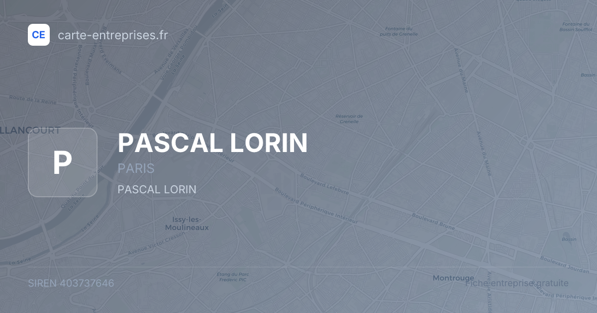 PASCAL LORIN — 403737646 — fiche entreprise