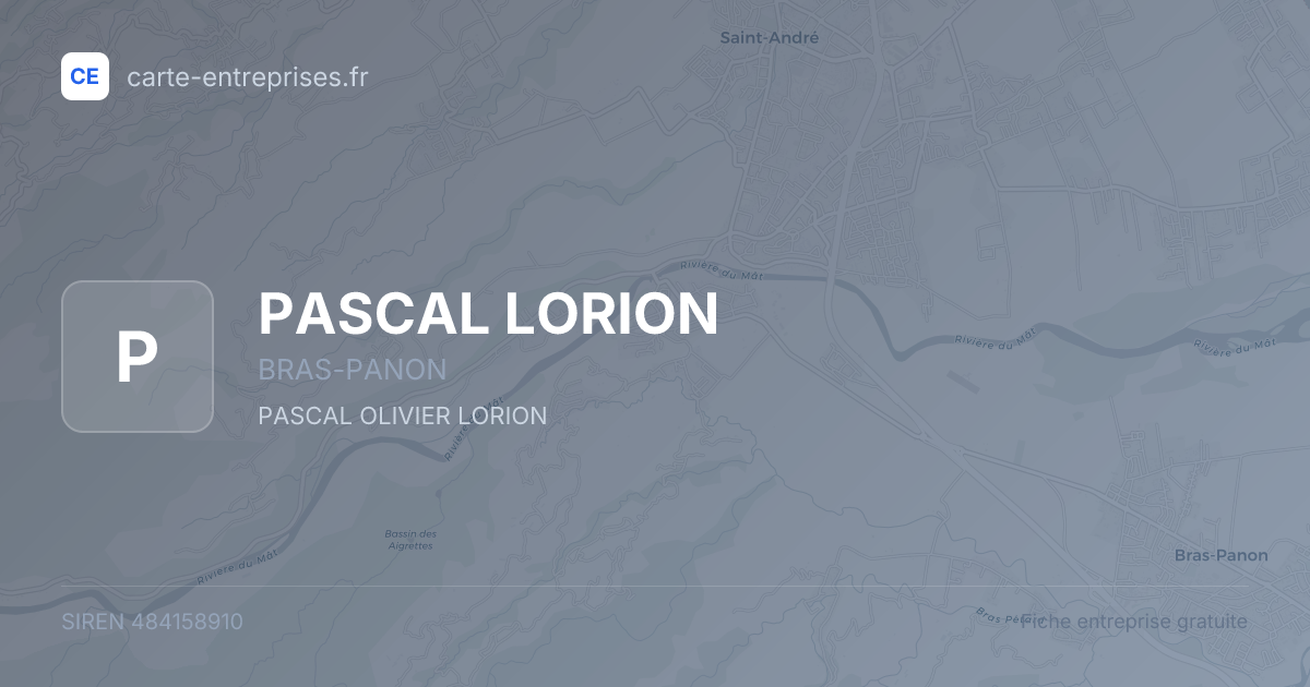 PASCAL LORION — 484158910 — fiche entreprise