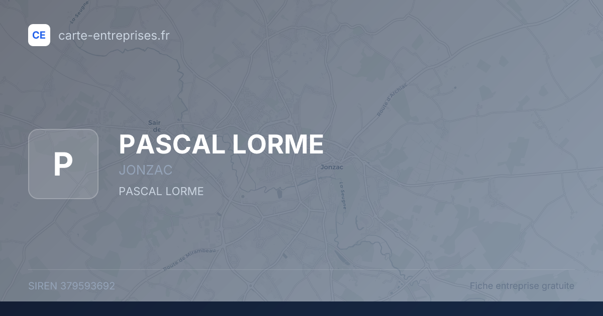 PASCAL LORME — 379593692 — fiche entreprise