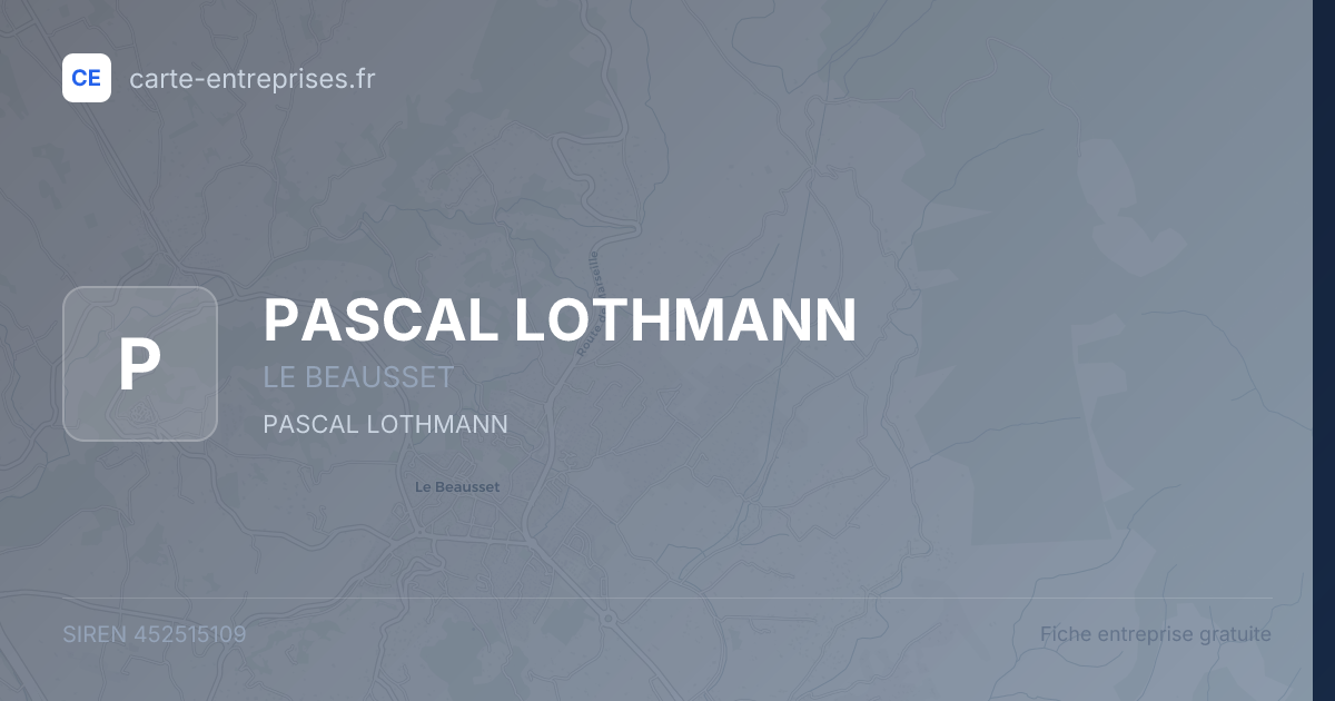PASCAL LOTHMANN — 452515109 — fiche entreprise