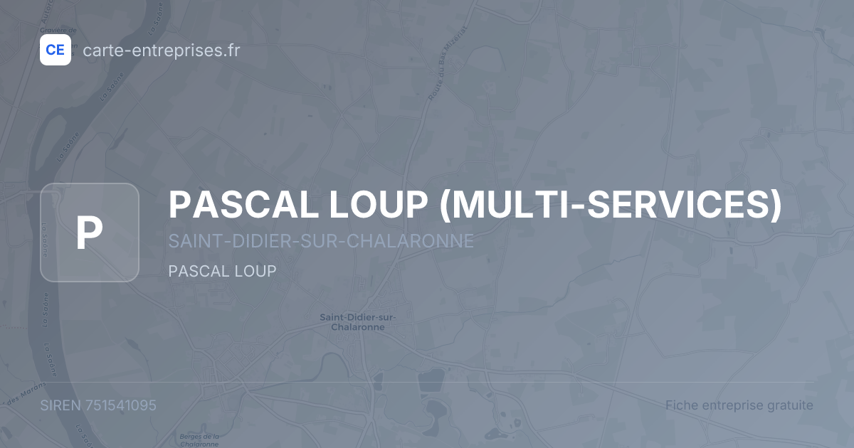 PASCAL LOUP (MULTI-SERVICES) — 751541095 — fiche entreprise