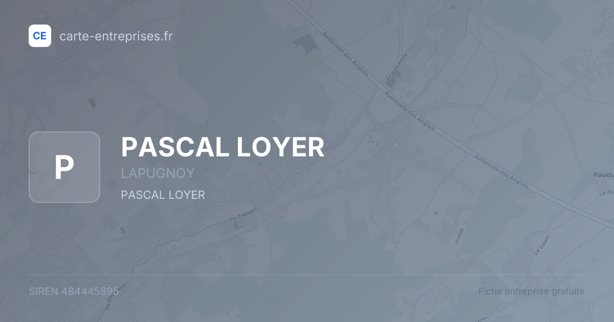 PASCAL LOYER — 484445895 — fiche entreprise