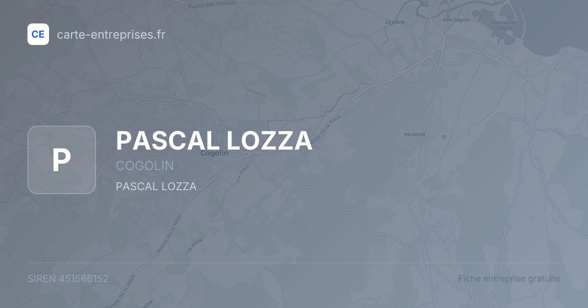 PASCAL LOZZA — 451566152 — fiche entreprise