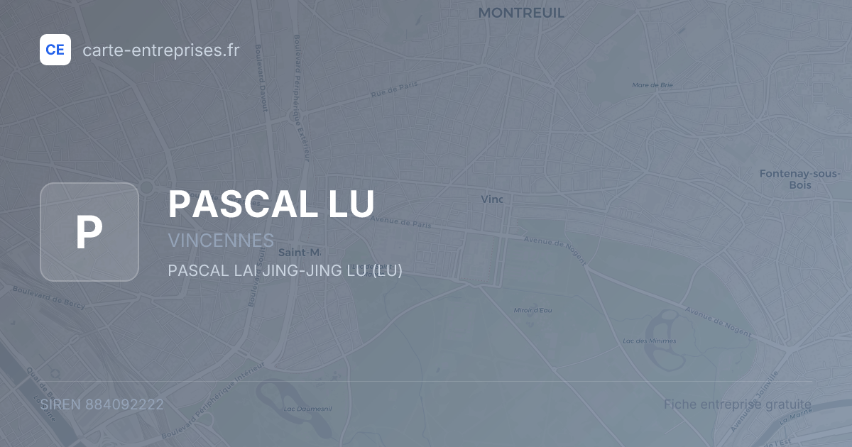 PASCAL LU — 884092222 — fiche entreprise