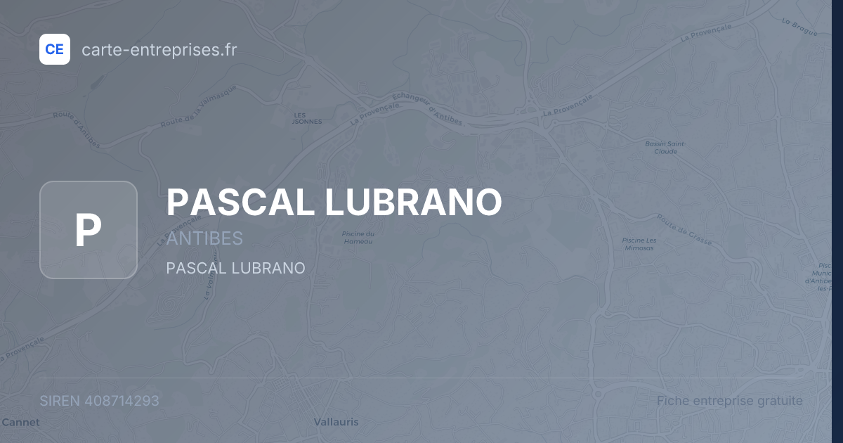 PASCAL LUBRANO — 408714293 — fiche entreprise