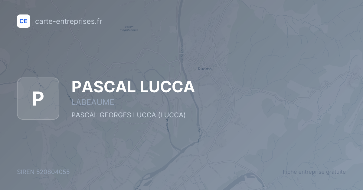 PASCAL LUCCA — 520804055 — fiche entreprise