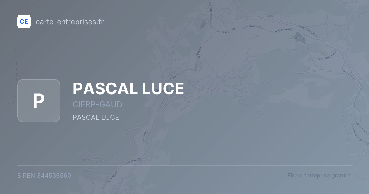 PASCAL LUCE — 344536560 — fiche entreprise