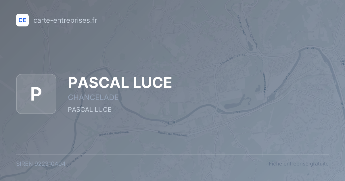 PASCAL LUCE — 922310404 — fiche entreprise