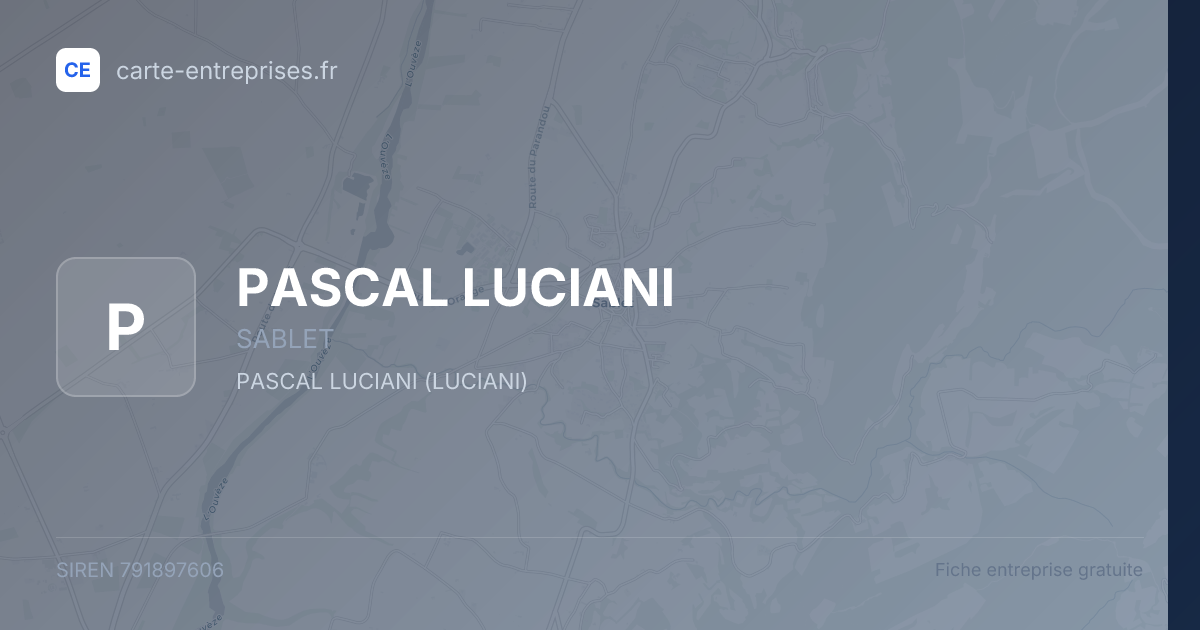 PASCAL LUCIANI — 791897606 — fiche entreprise