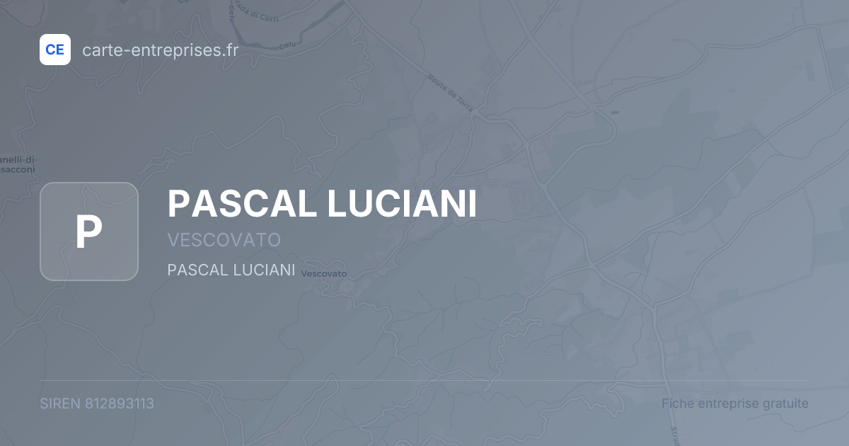 PASCAL LUCIANI — 812893113 — fiche entreprise