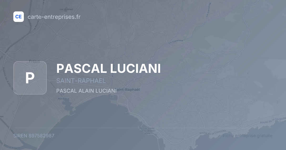 PASCAL LUCIANI — 897582987 — fiche entreprise