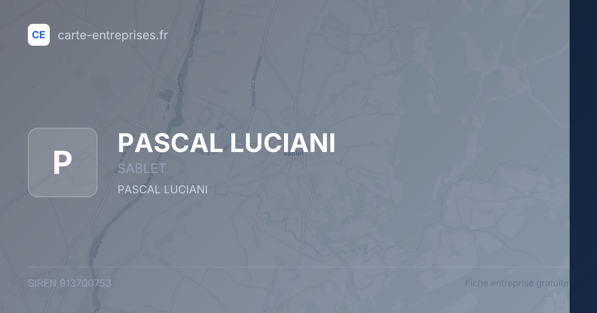 PASCAL LUCIANI — 913700753 — fiche entreprise
