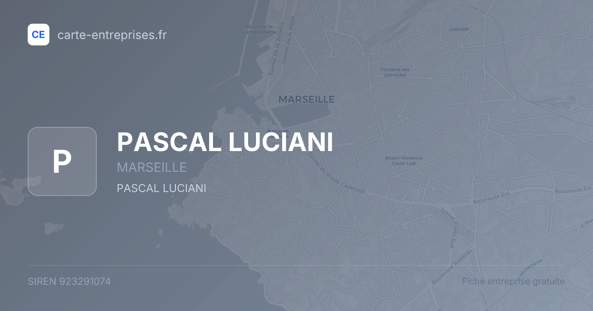 PASCAL LUCIANI — 923291074 — fiche entreprise