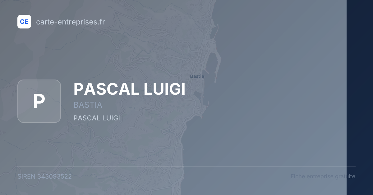 PASCAL LUIGI — 343093522 — fiche entreprise