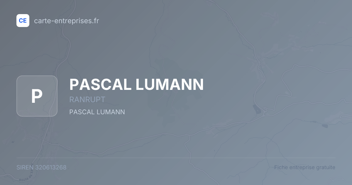 PASCAL LUMANN — 320613268 — fiche entreprise