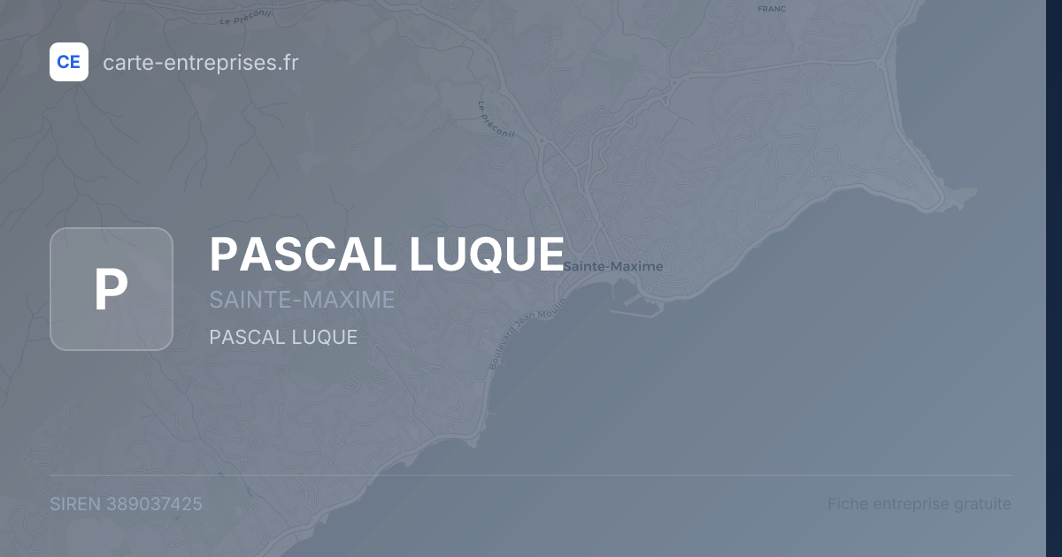 PASCAL LUQUE — 389037425 — fiche entreprise
