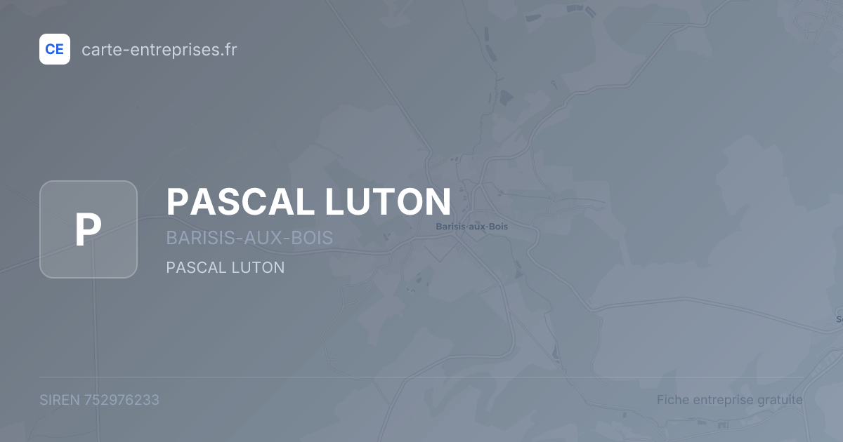 PASCAL LUTON — 752976233 — fiche entreprise