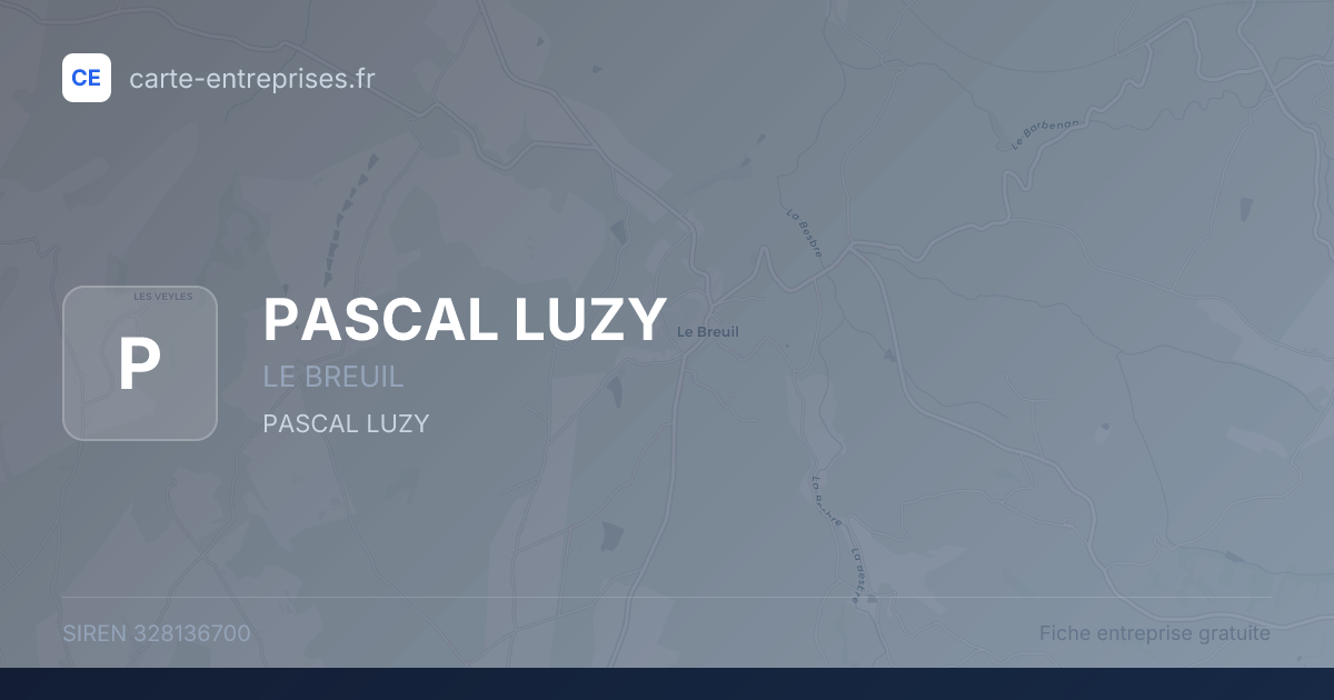 PASCAL LUZY — 328136700 — fiche entreprise
