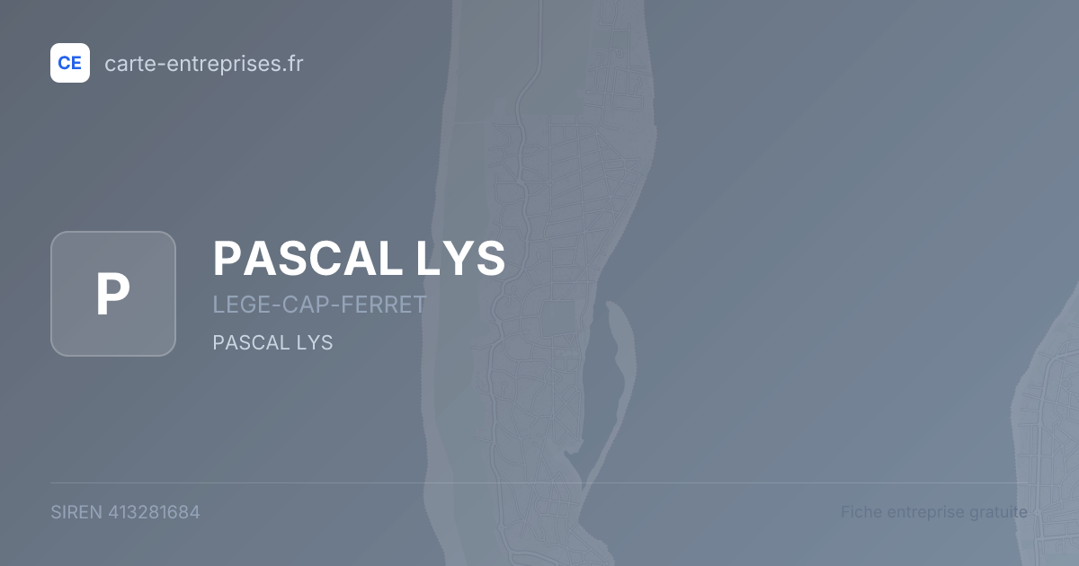 PASCAL LYS — 413281684 — fiche entreprise