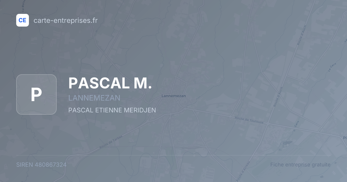 PASCAL M. — 480867324 — fiche entreprise