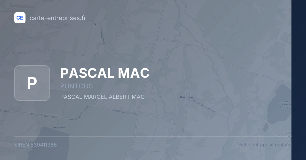 PASCAL MAC — 839411386 — fiche entreprise