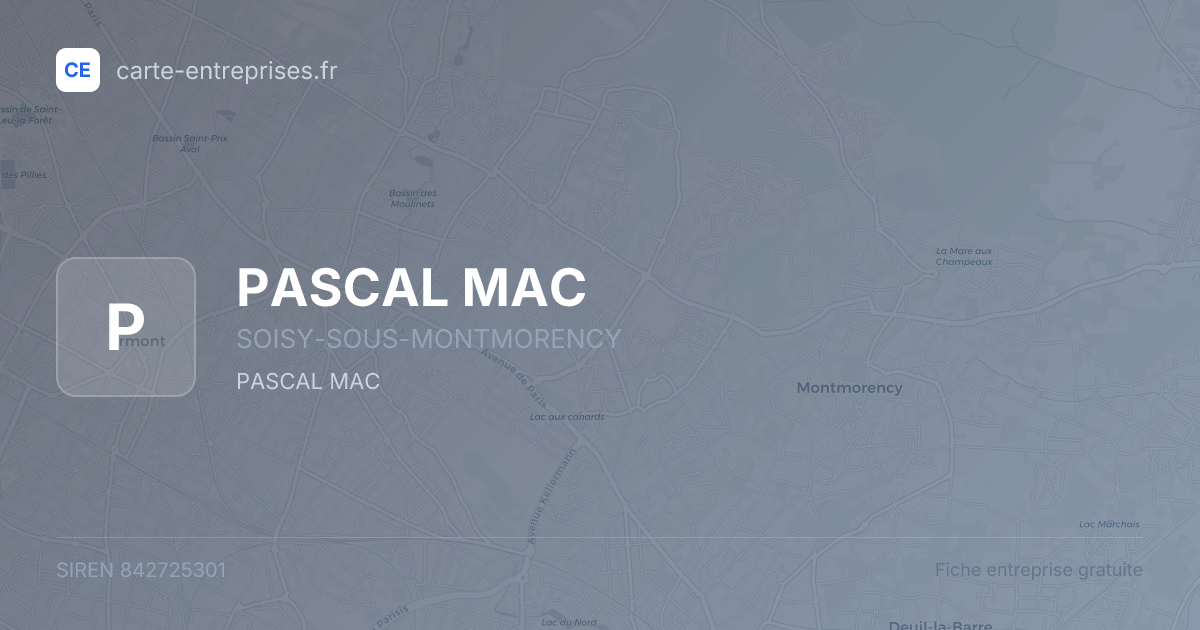 PASCAL MAC — 842725301 — fiche entreprise