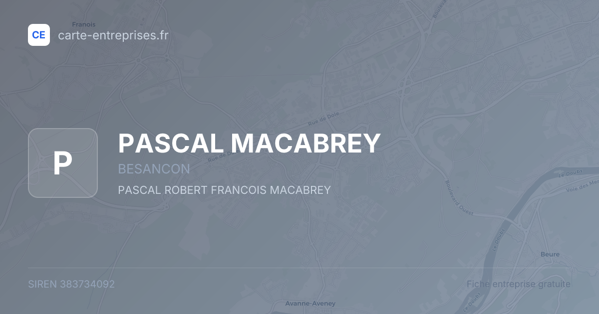 PASCAL MACABREY — 383734092 — fiche entreprise