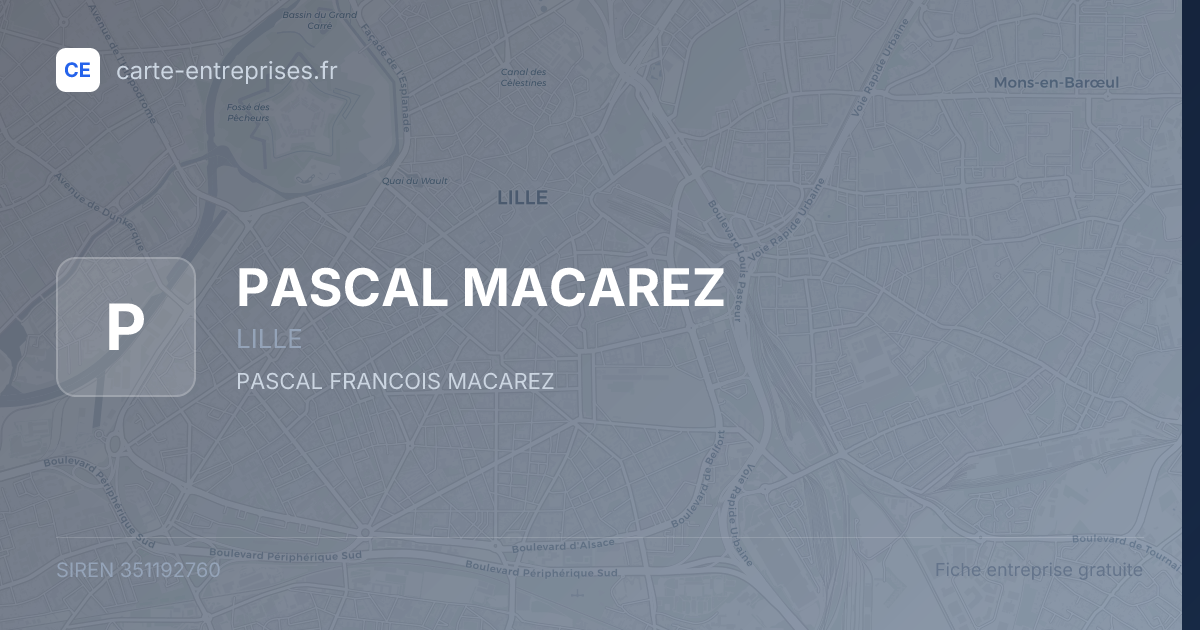 PASCAL MACAREZ — 351192760 — fiche entreprise