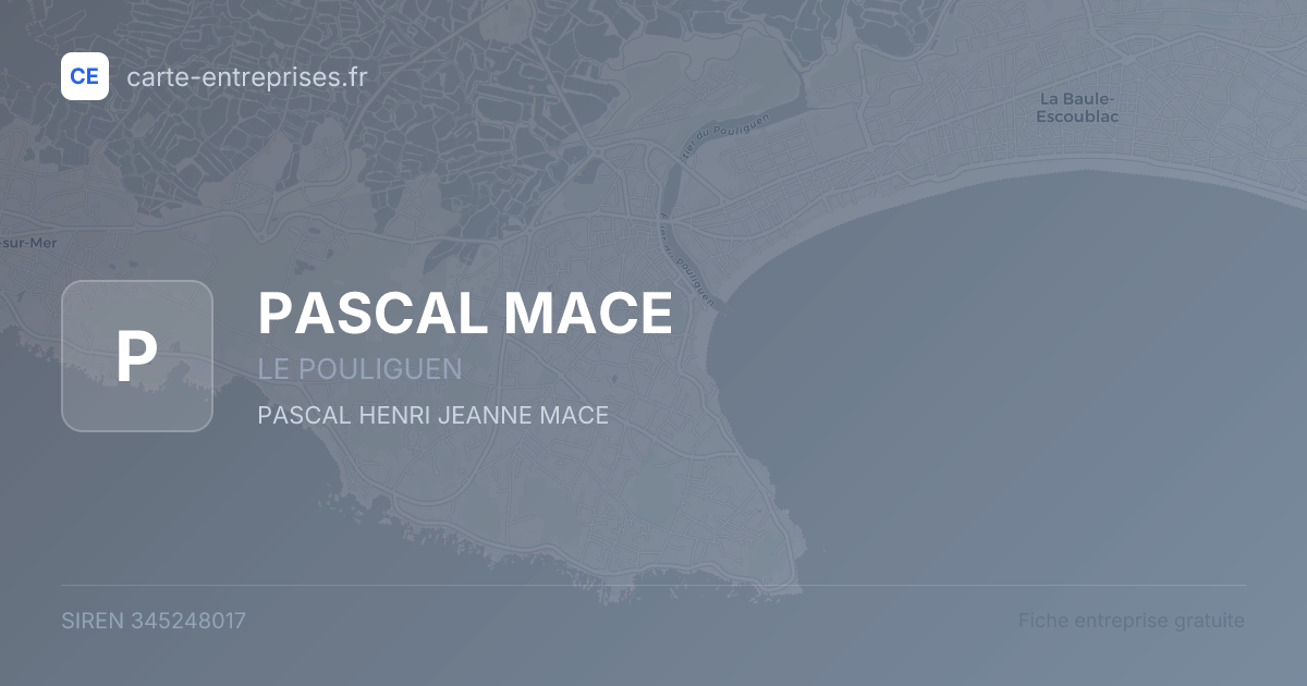 PASCAL MACE — 345248017 — fiche entreprise