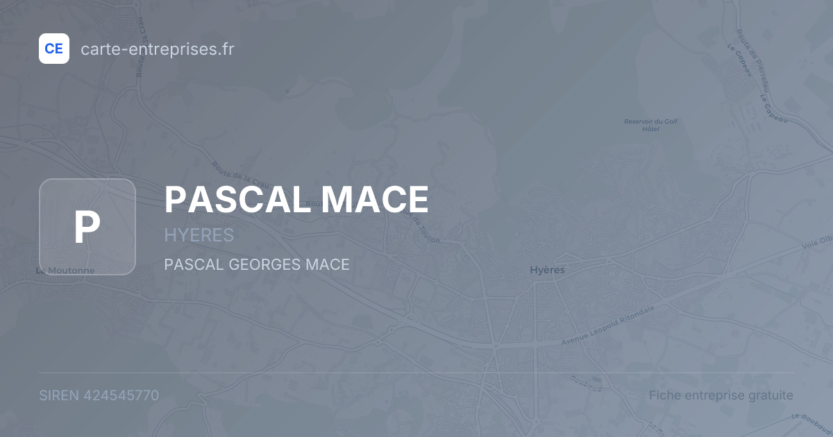 PASCAL MACE — 424545770 — fiche entreprise