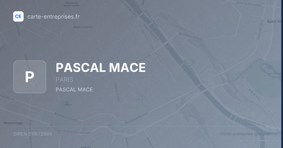 PASCAL MACE — 511672966 — fiche entreprise