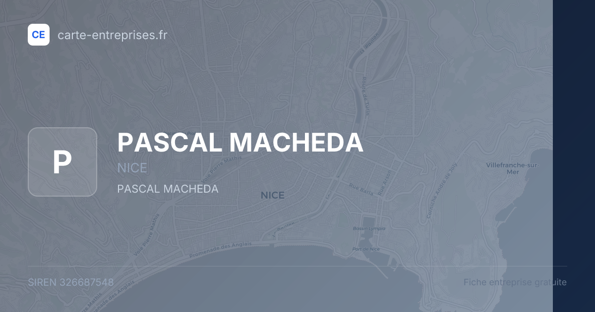 PASCAL MACHEDA — 326687548 — fiche entreprise