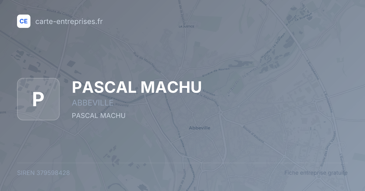 PASCAL MACHU — 379598428 — fiche entreprise