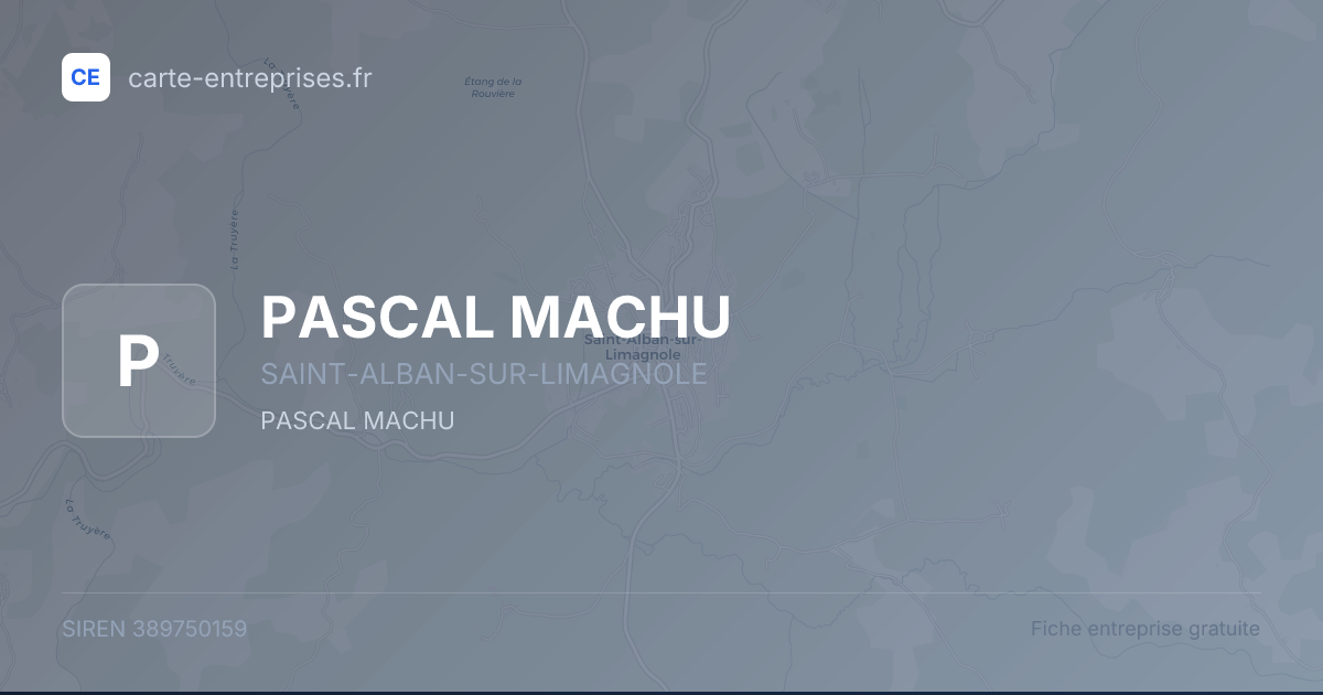 PASCAL MACHU — 389750159 — fiche entreprise