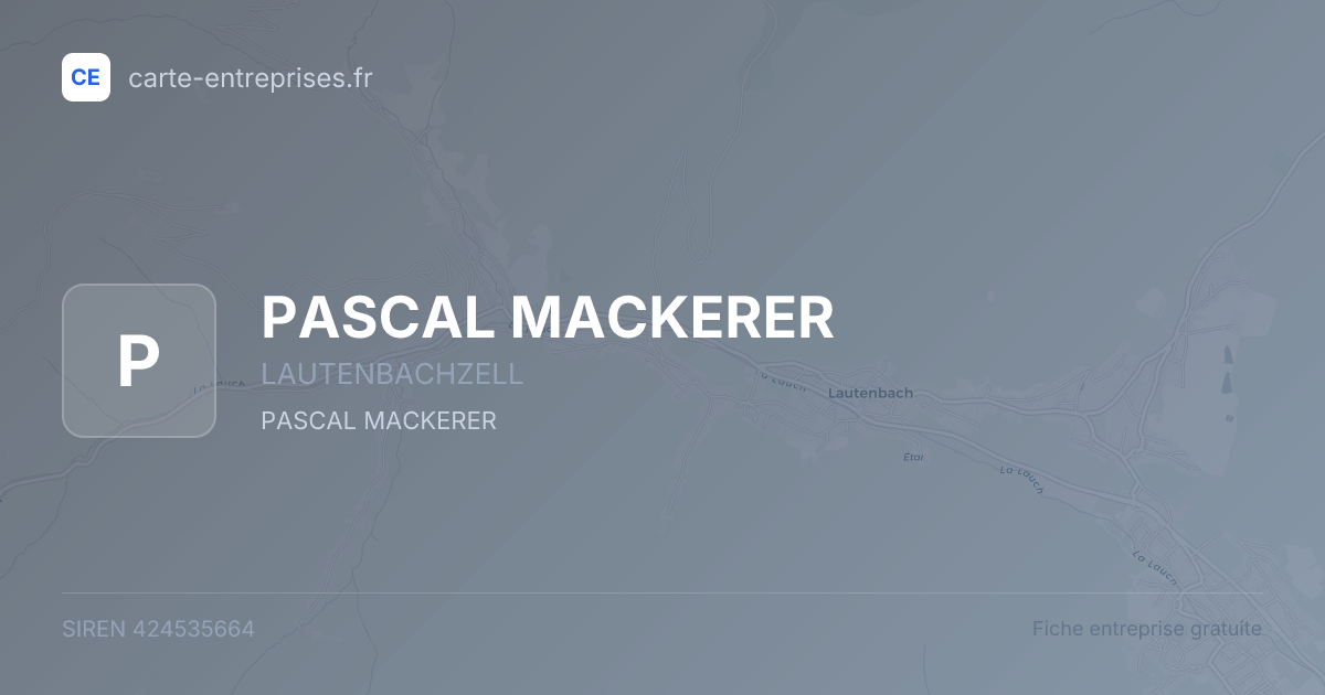 PASCAL MACKERER — 424535664 — fiche entreprise