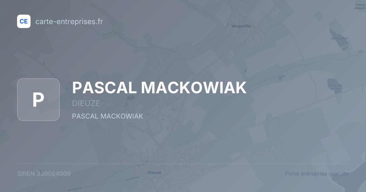 PASCAL MACKOWIAK — 339054009 — fiche entreprise