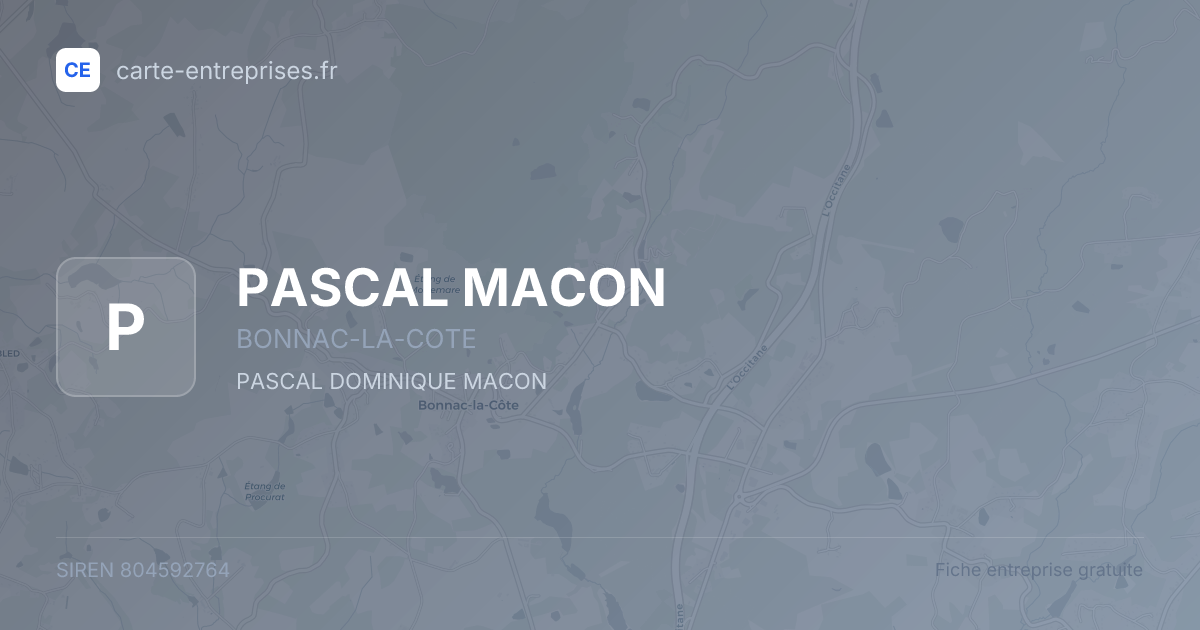 PASCAL MACON — 804592764 — fiche entreprise