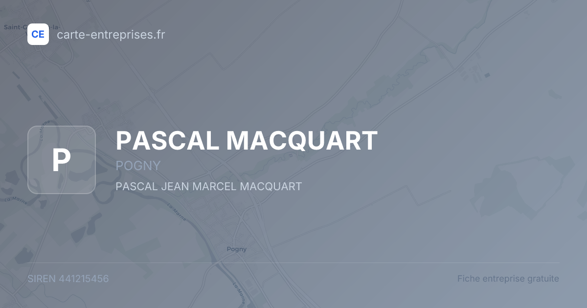 PASCAL MACQUART — 441215456 — fiche entreprise