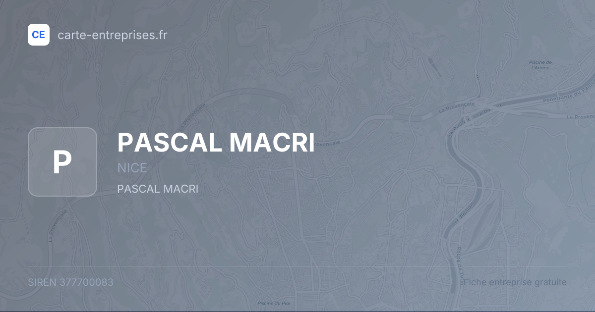 PASCAL MACRI — 377700083 — fiche entreprise